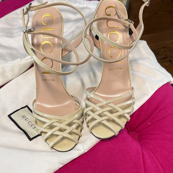 Gucci Beige Strappy Heels - Picture 5 of 5